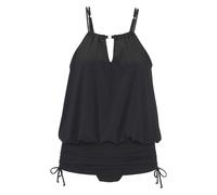 Badekleid LASCANA, Damen, Gr. 50, Cup A/B, schwarz, Obermaterial: 85% Polyamid, 15% Elasthan. Futter: 92% Polyester, 8% Elasthan, unifarben, Badeanzüge, Mit verstellbarer Länge (62750261-50) schwarz