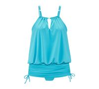Badekleid LASCANA, Damen, Gr. 40, Cup C/D, blau (türkis), Obermaterial: 85% Polyamid, 15% Elasthan. Futter: 92% Polyester, 8% Elasthan, unifarben, Badeanzüge, Mit verstellbarer Länge (20157026-40) tür