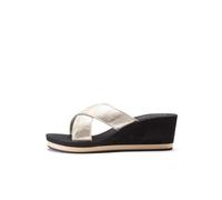 LASCANA Badepantolette Damen schwarz-goldfarben Gr.35
