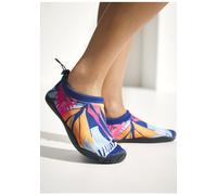 Badeschuh LASCANA, Damen, Gr. 41, blau (blau, orange), Obermaterial: 100% Neopren. Decksohle: 100% Neopren. Futter: 100% Neopren. Laufsohle: 100% Synthetik, gemustert, Schuhe Badeschuh, Aquaschuh, Sli