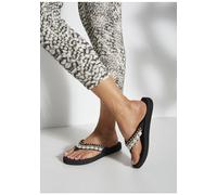 Badezehentrenner LASCANA, Damen, Gr. 39, schwarz, Obermaterial: 100% Synthetik. Futter: 100% Textilmaterial. Decksohle: 100% Synthetik. Laufsohle: 100% Synthetik, gemustert, modisch, Schuhe, Sandale,