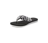 Badezehentrenner LASCANA Gr. 41, schwarz-weiß (schwarz, weiß) Damen Schuhe Zehentrenner Strandschuhe Sandale, Pantolette, Badeschuh ultraleicht mit softem Band VEGAN (50407226-41)