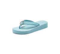 Badezehentrenner LASCANA "Sandale, Badeschuh, Pantolette, Badelatsche, Flip Flop, Sommerschuh", Damen, Gr. 40, türkis, Obermaterial: 100% Textilmaterial. Decksohle: 100% Synthetik. Futter: 100% Textil