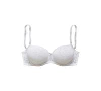 Balconette-BH LASCANA, Damen, Gr. 80, Cup F, weiß, Microtouch, Obermaterial: 82% Polyamid, 18% Elasthan, figurbetont, BHs BH Spitzen-BH Bügel-BH Schalen-BH T-Shirt-BH Balconette-BH, aus feiner, blumig