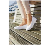 Ballerina LASCANA Gr. 35, weiß Damen Schuhe Ballerinas Freizeitschuh, Slipper, Halbschuh, Sneaker Slip-In, leichte Mesh-Optik (74823715-35)