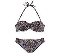 Bandeau-Bikini LASCANA Gr. 36, Cup C, braun (braun, bedruckt) Damen Bikini-Sets Ocean Blue (27352350-36)