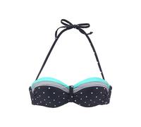 Bandeau-Bikini-Top LASCANA "Monroe", Damen, Gr. 36, Cup D, bunt (marine, türkis), Recycling-Polyamid, gepunktet, gestreift, Bikini-Oberteile (29232549-36) marine, türkis