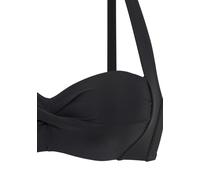 Bandeau-Bikini-Top LASCANA "Ronda", Damen, Gr. 40, Cup C, blau (schwarz), Obermaterial: 82% Polyamid, 18% Elasthan. Miedereinsatz: 82% Polyamid, 18% Elasthan. Wattierung: 100% Polyester, unifarben, Bi