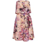 Bandeaukleid LASCANA, Damen, Gr. 46, N-Gr, pink (pink bedruckt), Web, Obermaterial: 100% Viskose, bedruckt, modisch, figurumspielend ca. Mitte Oberschenkel, ohne Ärmel, Kleider, mit Alloverprint (2737