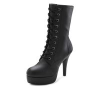 LASCANA BELLE AFFAIRE Schnürstiefelette Damen schwarz uni Gr.42