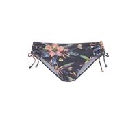 Bikini-Hose LASCANA "Malia", Damen, Gr. 40, N-Gr, bunt (anthrazit, bedruckt), Microfaser, Microfaser, Polyamid, bedruckt, floral, Badehosen Bikini-Hose, mit seitlicher Raffung mit tropischem Print (82