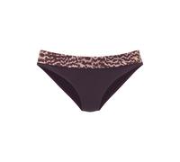Bikini-Hose LASCANA "Holly", Damen, Gr. 38, N-Gr, rot (bordeaux bedruckt), Recycling-Polyamid, bedruckt, Animalprint, Badehosen, mit bedrucktem Bund (64230918-38) bordeaux bedruckt