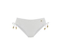 Bikini-Hose LASCANA "Omara", Damen, Gr. 36, N-Gr, beige (creme), Recycling-Polyamid, unifarben, Badehosen Bikini-Hose, mit Lochstickerei (27742967-36) creme