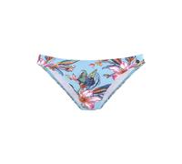 Bikini-Hose LASCANA "Malia", Damen, Gr. 32, N-Gr, blau (hellblau, bedruckt), Microfaser, Microfaser, Polyamid, bedruckt, floral, Badehosen Bikini-Hose, in knapper Brasilien-Form mit tropischem Print (