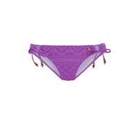 Bikini-Hose LASCANA "Omara", Damen, Gr. 36, N-Gr, lila, Microfaser, Recycling-Polyamid, unifarben, modisch, Badehosen, mit Lochstickerei (64200103-36) lila