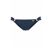 Bikini-Hose LASCANA "Italy", Damen, Gr. 34, N-Gr, blau (marine), Microfaser, Microfaser, Polyamid, unifarben, Badehosen Bikini-Hose, mit seitlichen Zierringen (139153-34) marine