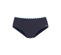 Bikini-Hose LASCANA "Camilla", Damen, Gr. 42, N-Gr, blau (navy, türkis), Polyamid, unifarben, kontrastfarbene Details, Badehosen Bikini-Hose, mit Farbkontrast (23797941-42) navy, türkis