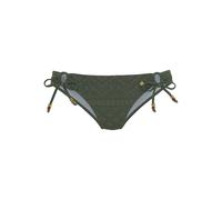 Bikini-Hose LASCANA "Omara", Damen, Gr. 38, N-Gr, grün (oliv), Microfaser, Recycling-Polyamid, unifarben, modisch, Badehosen, mit Lochstickerei (62859568-38) oliv