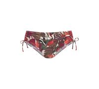 Bikini-Hose LASCANA "Ava", Damen, Gr. 42, N-Gr, rot (rot bedruckt), Recycling-Polyamid, bedruckt, Badehosen Bikini-Hose, im tropischen Design, Topseller (21029630-42) rot bedruckt