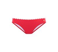 Bikini-Hose LASCANA "Scallop", Damen, Gr. 34, N-Gr, rot, Microfaser, Microfaser, unifarben, Badehosen Bikini-Hose, mit gelaserter Wellenkante (34199600-34) rot