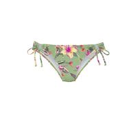 Bikini-Hose LASCANA "Malia", Damen, Gr. 36, N-Gr, salbei, pink bedruckt, Microfaser, Polyamid, Microfaser, bedruckt, floral, Badehosen, zum Binden mit tropischem Print (55973153-36) salbei, pink bedru