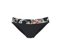 Bikini-Hose LASCANA "Salsa", Damen, Gr. 36, N-Gr, schwarz (schwarz bedruckt), Microfaser, Recycling-Polyamid, geblümt, Badehosen, mit tollem Blumenprint (58608019-36) schwarz bedruckt