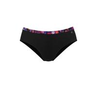 Bikini-Hose LASCANA "Sensation", Damen, Gr. 36, N-Gr, bunt (schwarz), Polyamid, unifarben mit Farbeinsatz, Badehosen Bikini-Hose, mit höherem Bund (79041367-36) schwarz