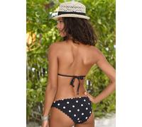 Bikini-Hose LASCANA "Jada", Damen, Gr. 40, N-Gr, schwarz-weiß (schwarz, weiß), Polyamid, gepunktet, Badehosen, in knapper Brasilien-Form mit Muschelkante (47209741-40) schwarz, weiß