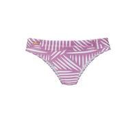 Bikini-Hose LASCANA "Liv", Damen, Gr. 34, N-Gr, flieder bedruckt, Obermaterial: 82% Polyamid, 18% Elasthan. Futter: 100% Polyester, bedruckt, Badehosen Bikini-Hose, Mit goldfarbener Schnalle (82962825