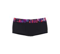 Bikini-Hotpants LASCANA "Sensation" Gr. 40, N-Gr, bunt (schwarz) Damen Badehosen Ocean Blue mit bedrucktem Bündchen (95525946-40)