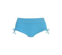Bikini-Hotpants LASCANA, Damen, Gr. 46, N-Gr, blau (türkis), Polyamid, unifarben, Badehosen, mit seitlicher Raffung (71078534-46) türkis
