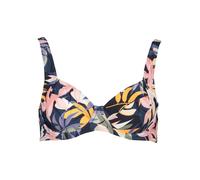 Bügel-Bikini-Top LASCANA ACTIVE "Wave", Damen, Gr. 42, Cup F, blau (nachtblau bedruckt), Recycling-Polyamid, Bikini-Oberteile, breite Träger (77447223-42) nachtblau bedruckt
