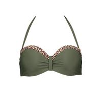 Bügel-Bandeau-Bikini-Top LASCANA "Adelin" Gr. 40, Cup B, grün (oliv, leo) Damen Bikini-Oberteile (50070102-40) oliv, leo
