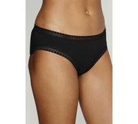 LASCANA Bikinislip, mit grafischer Spitze 32/34, 3 St. schwarz Damen Tagwäsche Wäsche Bikinislip 32/34, 3 St. schwarz