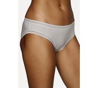 Bikinislip LASCANA, Damen, Gr. 44/46, grau (taupe), Jersey, Obermaterial: 95% Baumwolle, 5% Elasthan. Spitze: 90% Polyamid, 10% Elasthan, bedruckt, unifarben, körpernah, Unterhosen, aus elastischer Ba
