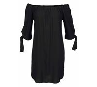 Blusenkleid LASCANA Gr. 40, N-Gr, schwarz Damen Kleider Strandkleider mit Carmenausschnitt und 34-Ärmeln, Sommerkleid, Strandkleid, Basic (10593816-40)