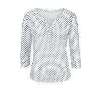 Blusenshirt LASCANA "mit Knopfleiste" Gr. 40/42, weiß (offwhite) Damen Shirts (85429043-40) offwhite