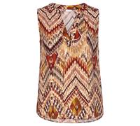 Blusentop LASCANA Gr. 34, braun (braun, bedruckt) Damen Blusen Strandblusen mit Ethnoprint und V-Ausschnitt, Blusenshirt Bestseller (37711569-34)