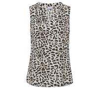 Blusentop LASCANA "mit Animalprint und V-Ausschnitt aus gewebter Viskose", Damen, Gr. 40, schwarz (creme, schwarz), Web, Obermaterial: 100% Viskose, bedruckt, figurumspielend hüftlang, tiefer V-Aussch
