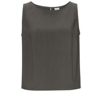 Blusentop LASCANA, Damen, Gr. 42, grün (khaki), Web, Obermaterial: 85% Viskose, 15% Leinen, unifarben, modisch, figurumspielend hüftlang, Rundhals, ohne Ärmel, Blusen (66890535-42) khaki