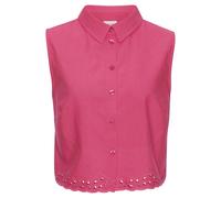 Blusentop LASCANA, Damen, Gr. 40, pink, Web, Obermaterial: 49% Viskose, 43% Baumwolle, 8% Leinen, unifarben, modisch, gerade taillenbedeckt, ohne Ärmel, Blusen, mit Häkelapplikation, Leinenbluse, Somm