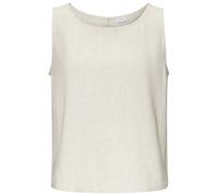 Blusentop LASCANA, Damen, Gr. 46, beige (sand), Web, Obermaterial: 85% Viskose, 15% Leinen, unifarben, modisch, figurumspielend hüftlang, Rundhals, ohne Ärmel, Blusen (27605734-46) sand