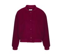 Bomberjacke LASCANA, Damen, Gr. 44, bordeaux, Flanell, Obermaterial: 90% Polyester, 10% Viskose. Futter: 100% Polyester, unifarben, figurumspielend normal, Rundhals, angesetztes Bündchen, Jacken, mit 