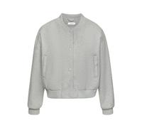 Bomberjacke LASCANA, Damen, Gr. 46, grau (grau meliert), Flanell, Obermaterial: 90% Polyester, 10% Viskose. Futter: 100% Polyester, unifarben, figurumspielend normal, Rundhals, angesetztes Bündchen, J