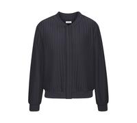 Bomberjacke LASCANA, Damen, Gr. 34, graublau, Jersey, Obermaterial: 80% Polyester, 18% Viskose, 2% Elasthan. Bündchen: 95% Baumwolle, 5% Elasthan. Taschenfutter: 100% Baumwolle, unifarben, figurumspie