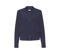 Bomberjacke LASCANA, Damen, Gr. 44, blau (navy), Stoff, Obermaterial: 95% Polyester, 5% Elasthan. Futter: 100% Polyester, unifarben, modisch, figurumspielend hüftlang, Langarm angesetztes Bündchen, Ja