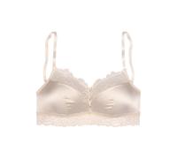 Bralette-BH LASCANA "Alana", Damen, Gr. 85, Cup B, beige (champagner), Spitze, Obermaterial: 60% Seide, 32% Polyamid, 8% Elasthan, BHs, ohne Bügel mit hohem Seidenanteil und edler Spitze, Dessous (505
