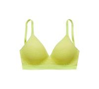 Bralette-BH LASCANA "BH ohne Bügel, Push-up-BH, Freya", Damen, Gr. 80, Cup C, grün (lime), Spitze, Obermaterial: 36% Polyamid, 29% Polyester, 27% Baumwolle, 8% Elasthan, BHs, in Leo-Optik, bequemer BH