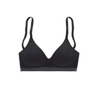 Bralette-BH LASCANA "Freya", Damen, Gr. 85, Cup D, schwarz, Spitze, Obermaterial: 36% Polyamid, 29% Polyester, 27% Baumwolle, 8% Elasthan, BHs, ohne Bügel mit eingearbeitetem Push-up Kissen, Dessous (