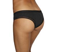 Brasilslip LASCANA, Damen, Gr. 44/46, schwarz, Jersey, Obermaterial: 95% Baumwolle, 5% Elasthan. Spitze: 90% Polyamid, 10% Elasthan, bedruckt, unifarben, körpernah, Unterhosen, aus elastischer Baumwol